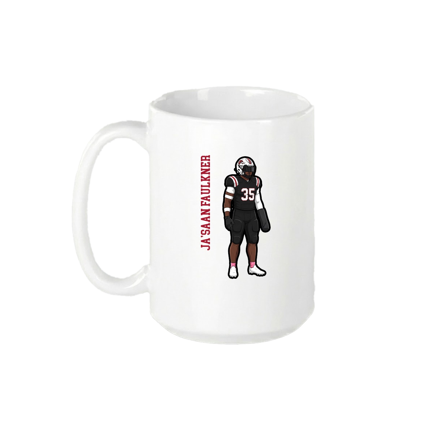 15oz Coffee Mug — Name Vertical in White