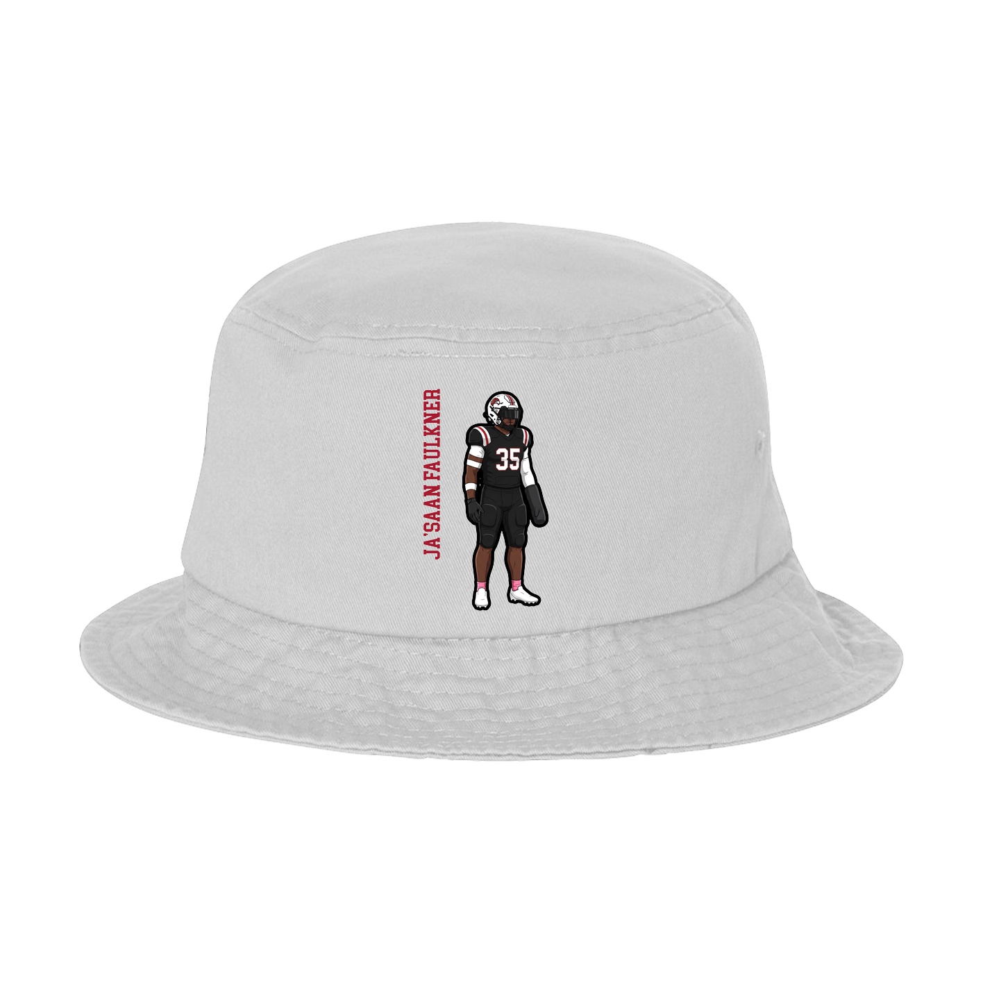 Bucket Cap — Name Vertical in White