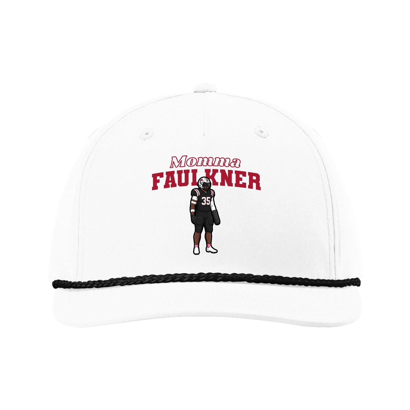 Five-Panel Classic Rope Cap — Mothers Day Block in White