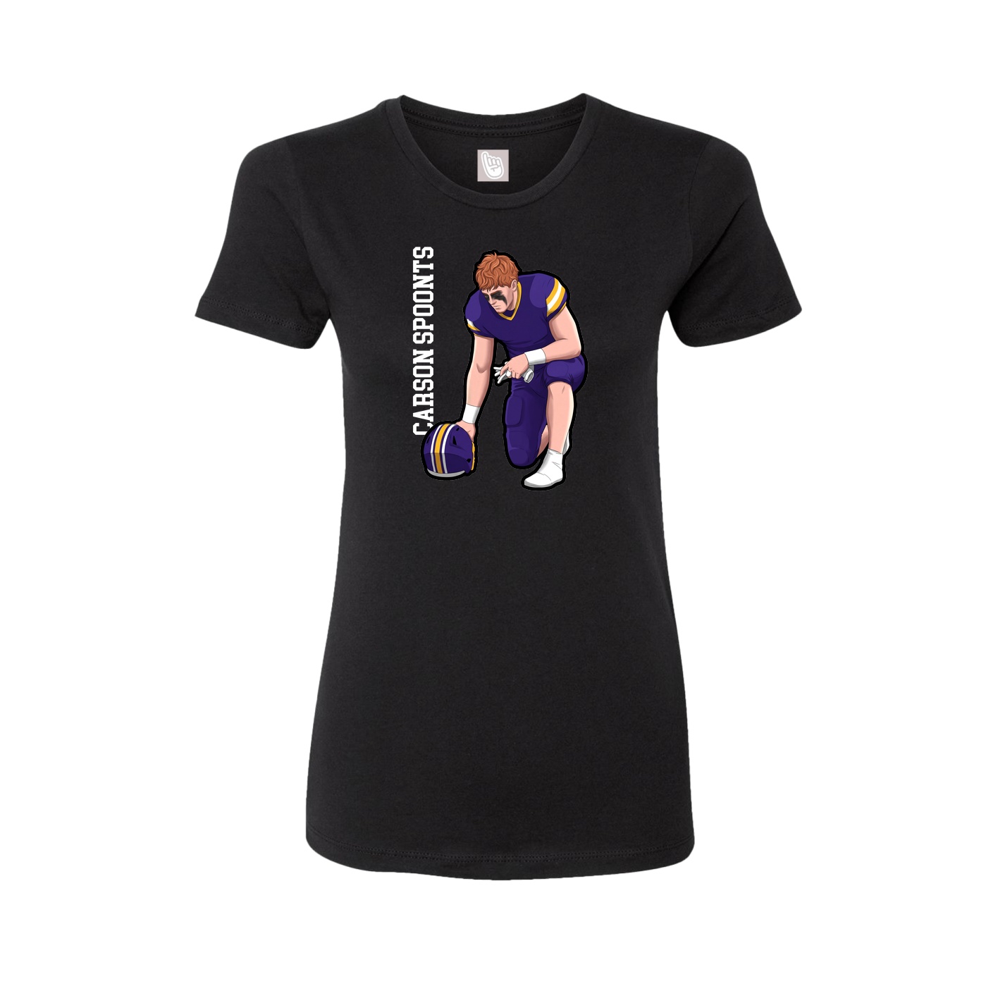 Fitted Women's Tee — Name Vertical in Black