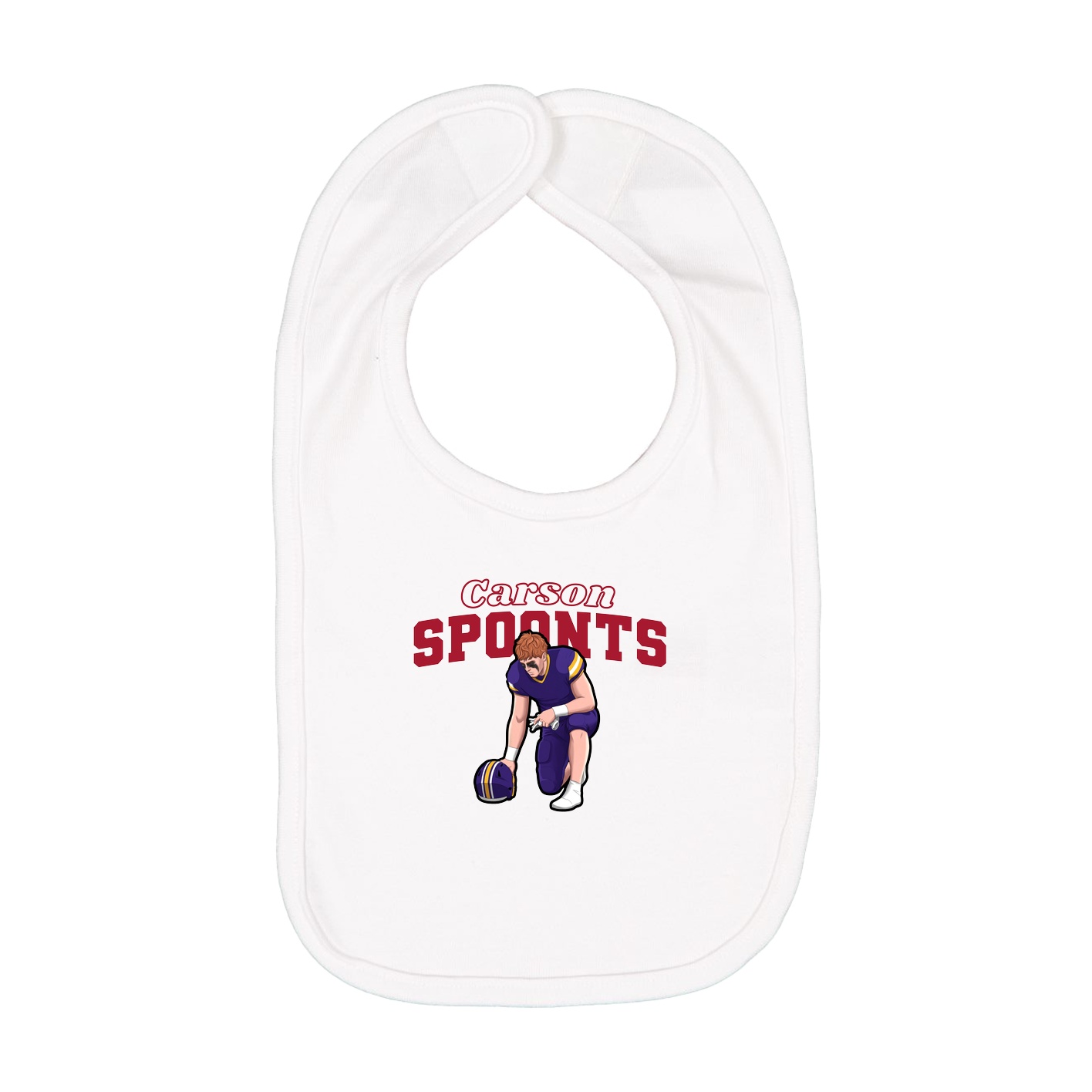 Infant Bib — Name Arch in White