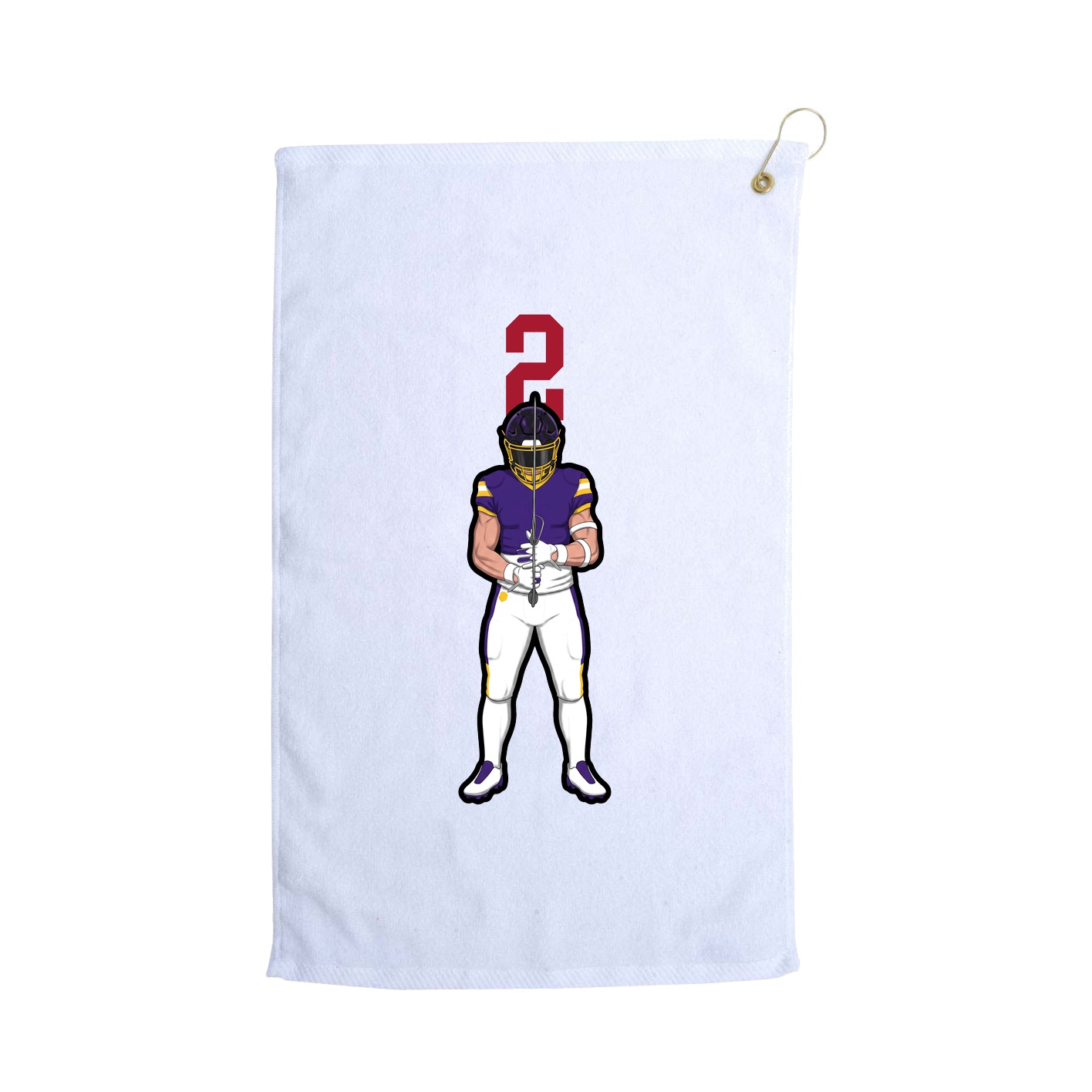 Golf Towel — Number Top in White