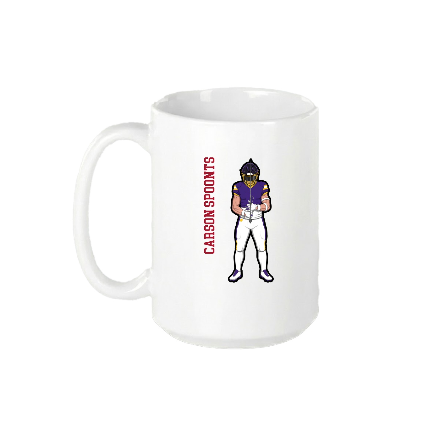 15oz Coffee Mug — Name Vertical in White
