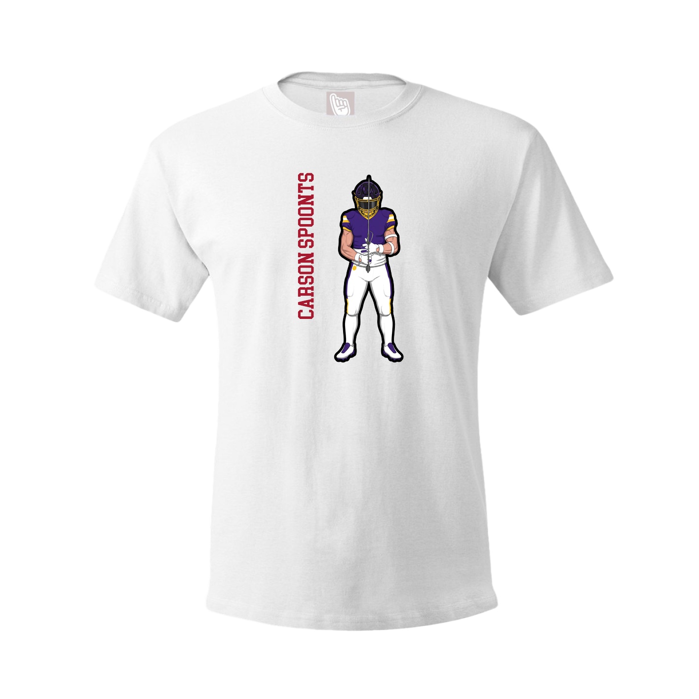 Youth Tee — Name Vertical in White