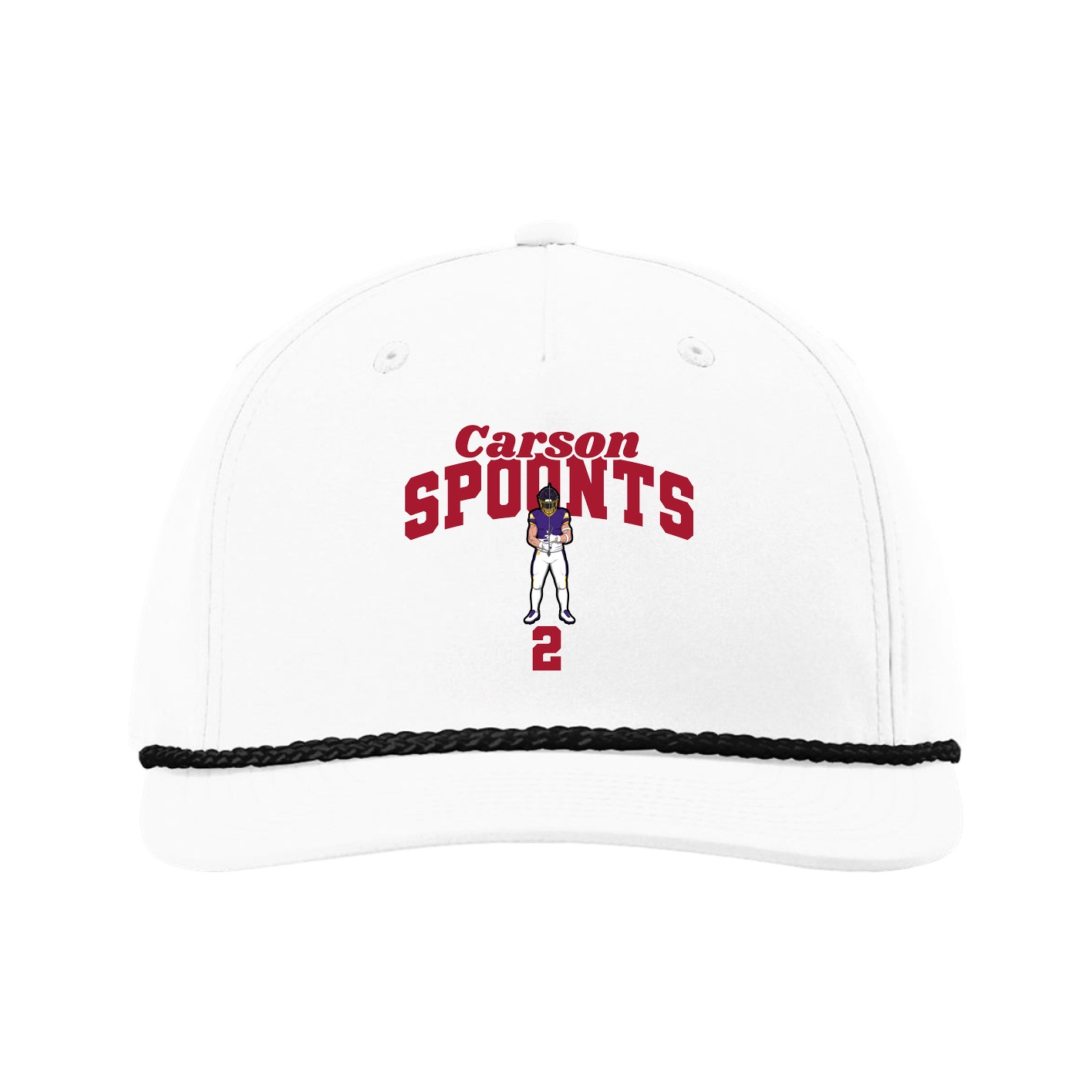 Five-Panel Classic Rope Cap — Signature Arch in White