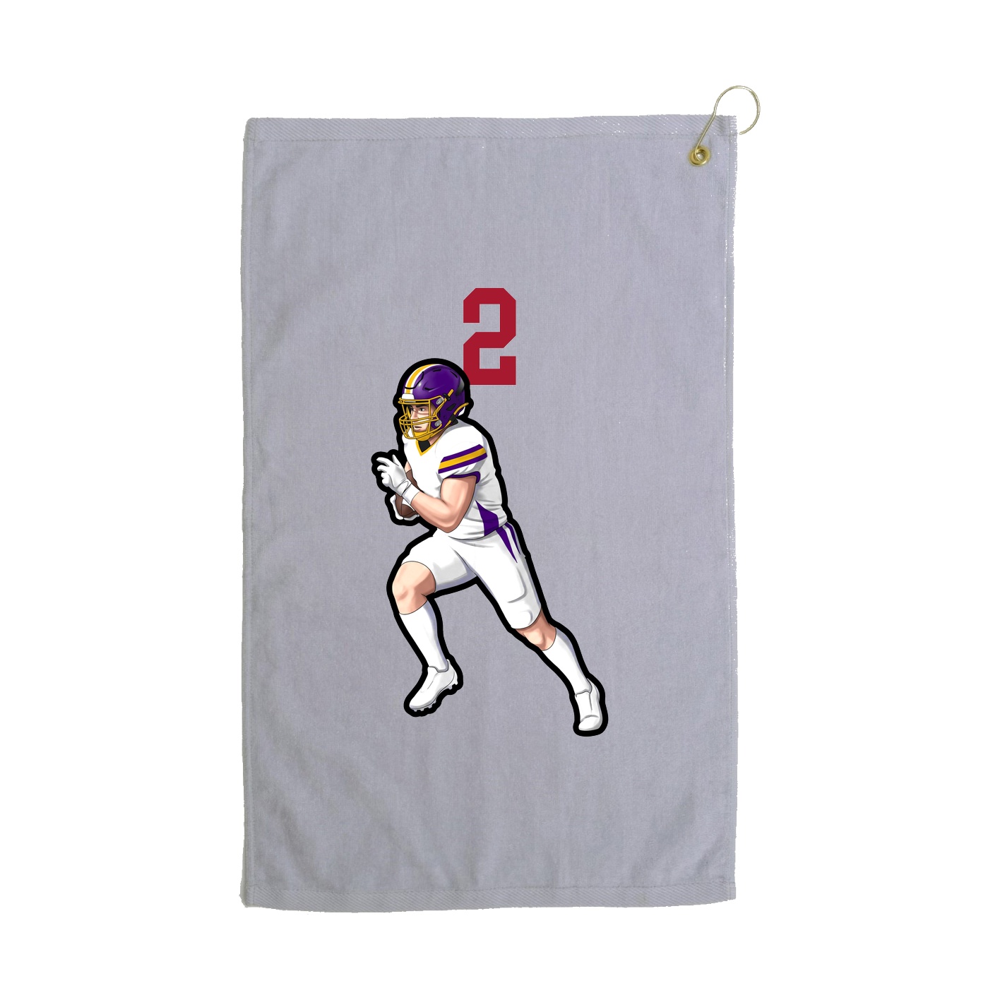 Golf Towel — Number Top in Grey
