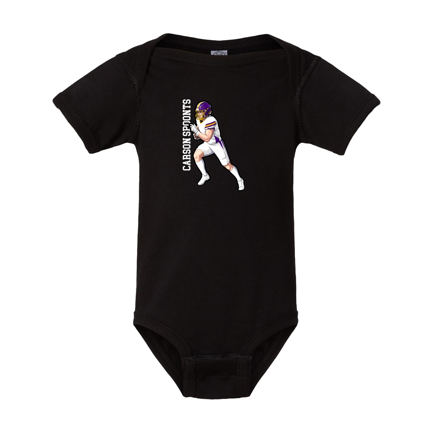 Baby Onesie — Name Vertical in Black