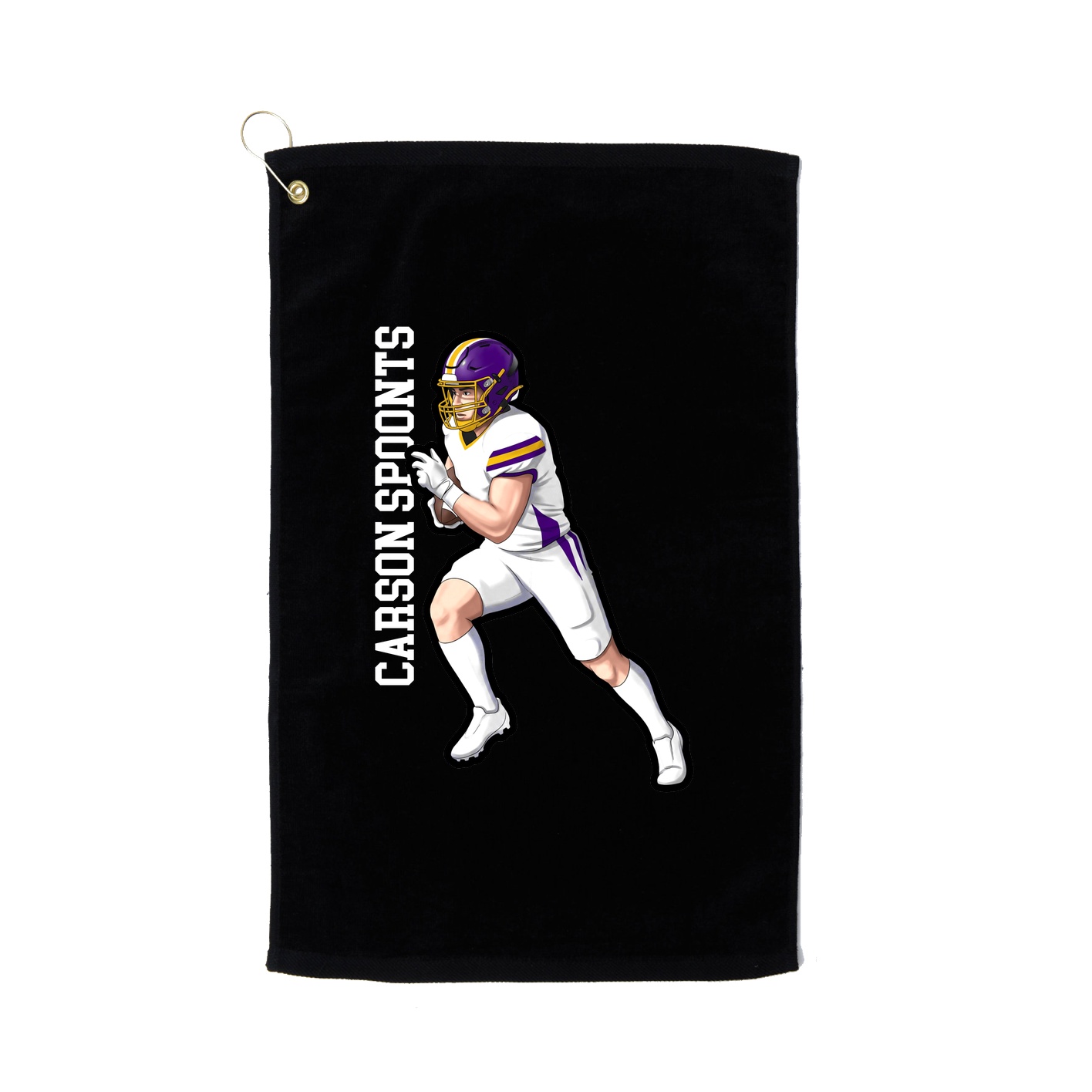 Golf Towel — Name Vertical in Black