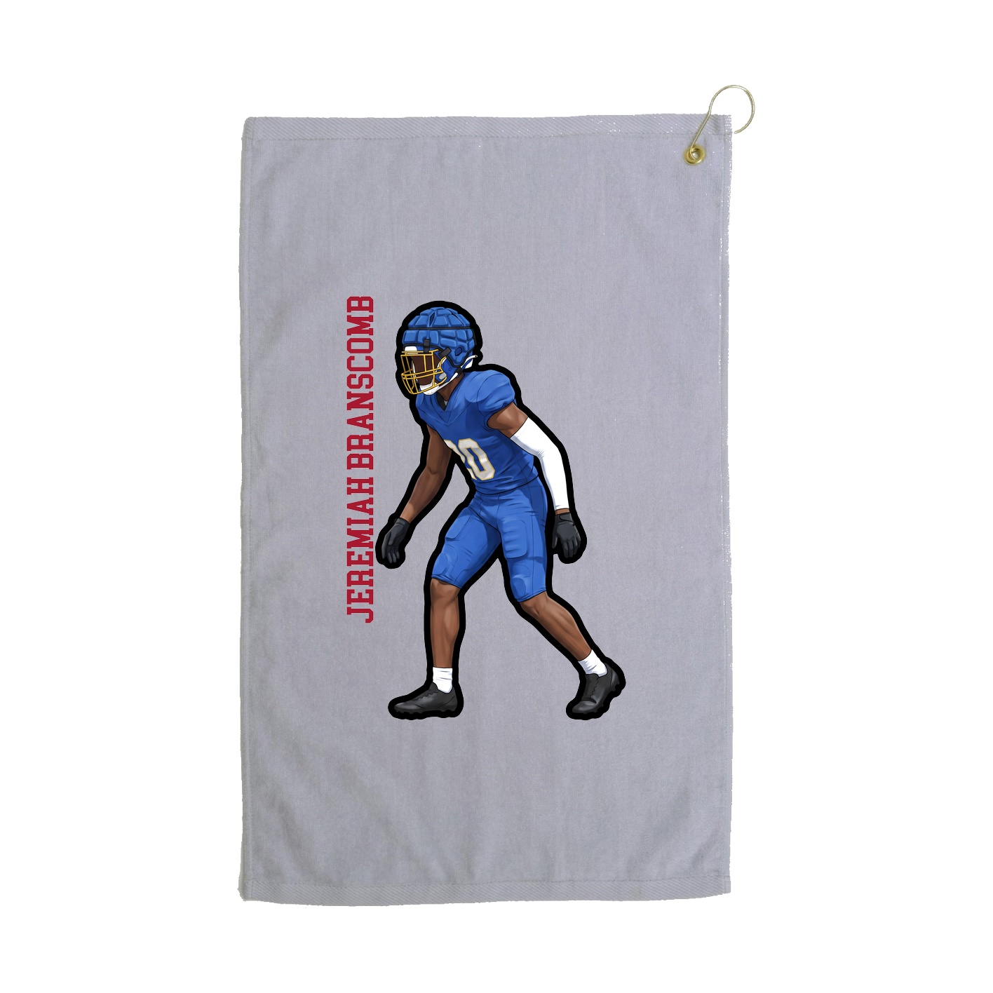 Golf Towel — Name Vertical in Grey