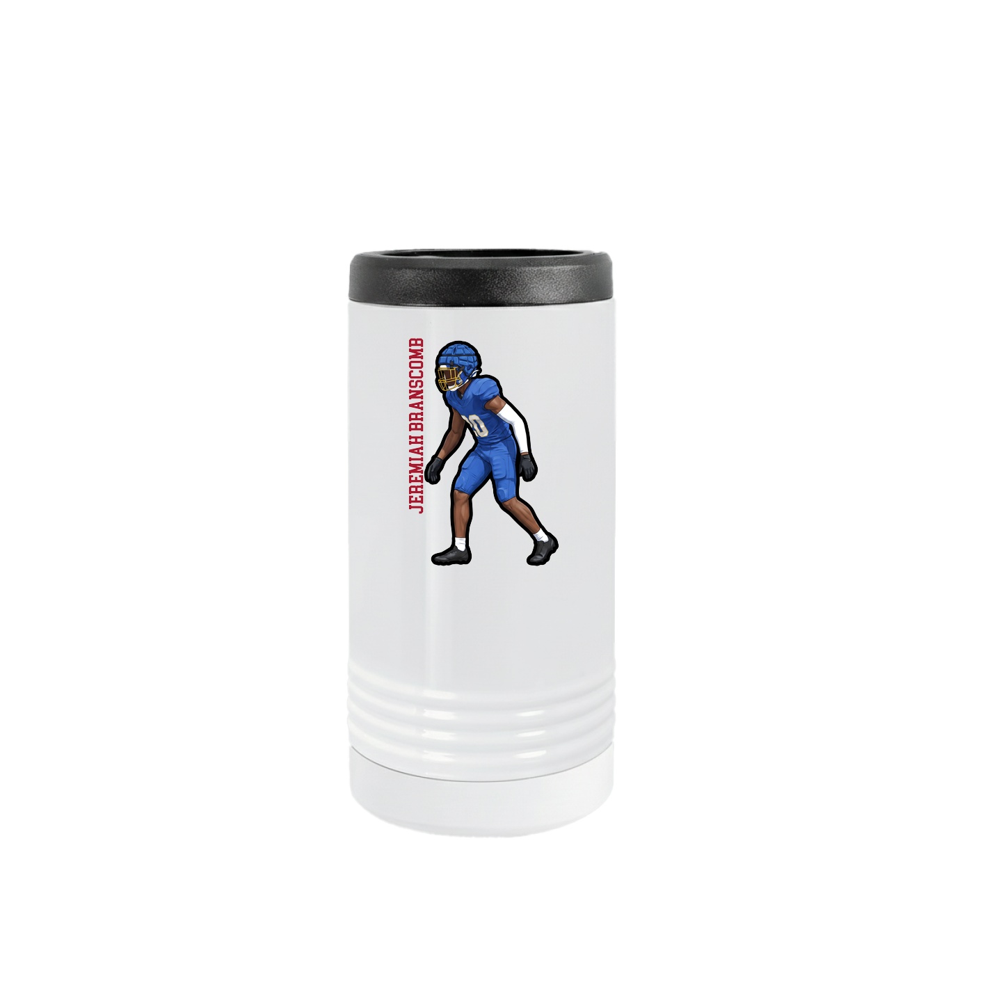 Slim Beverage Holder — Name Vertical in White