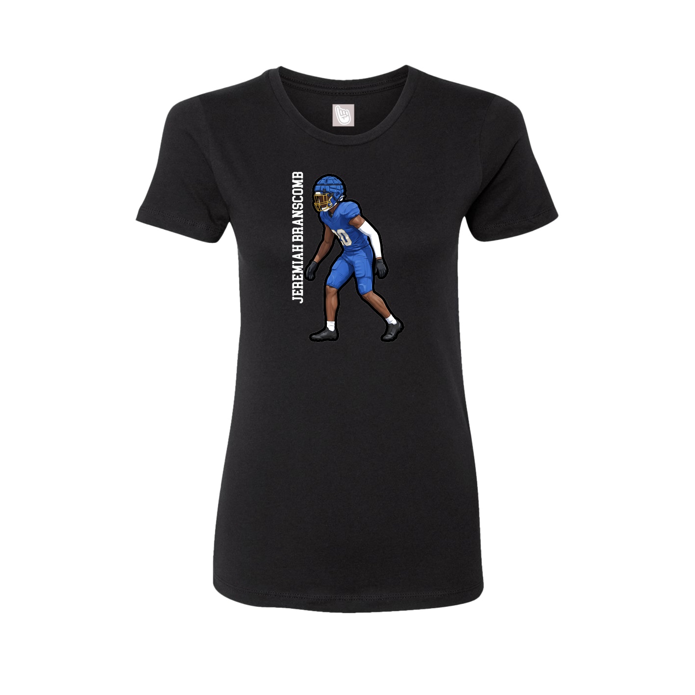 Womens Tee — Name Vertical in Black