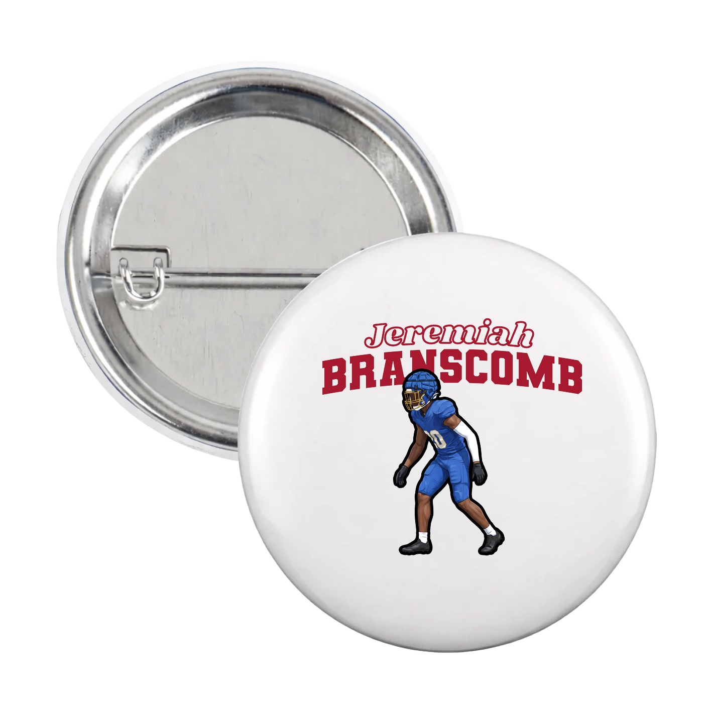 Game Day Button — Name Arch in White