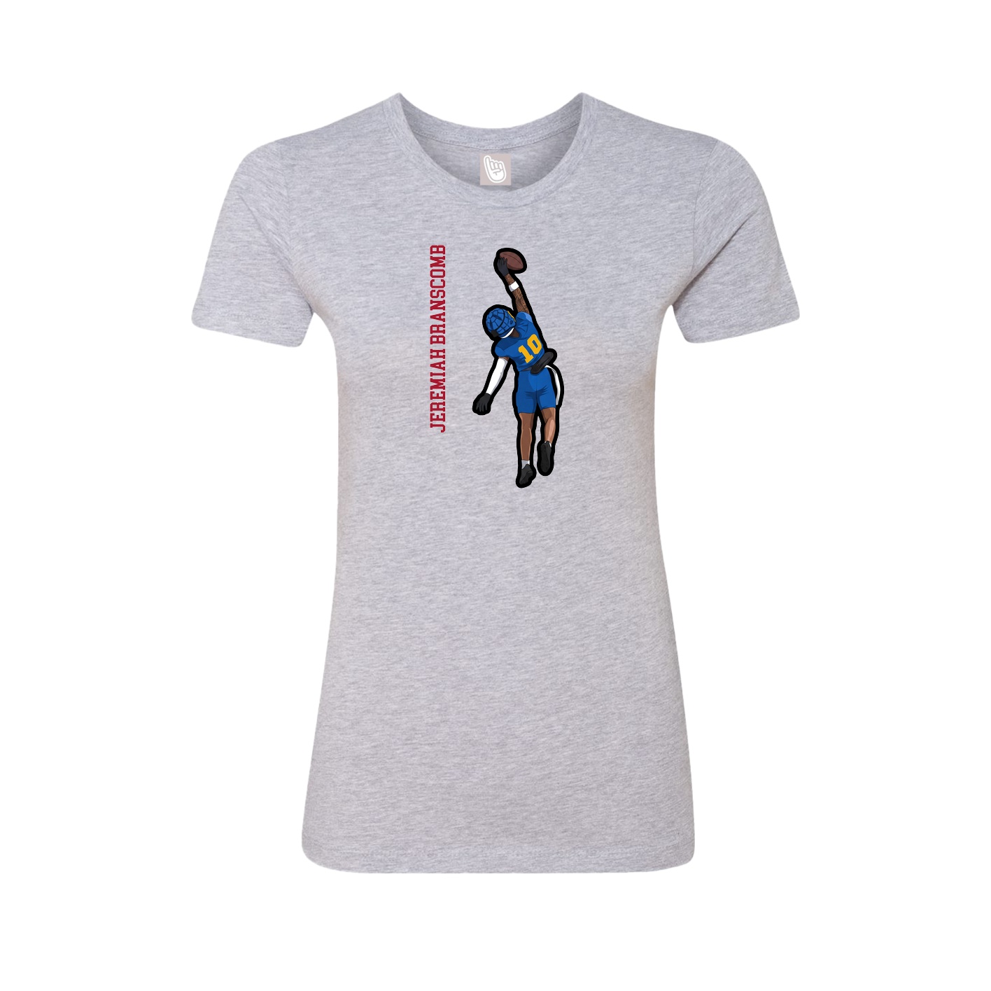 Womens Tee — Name Vertical in Grey