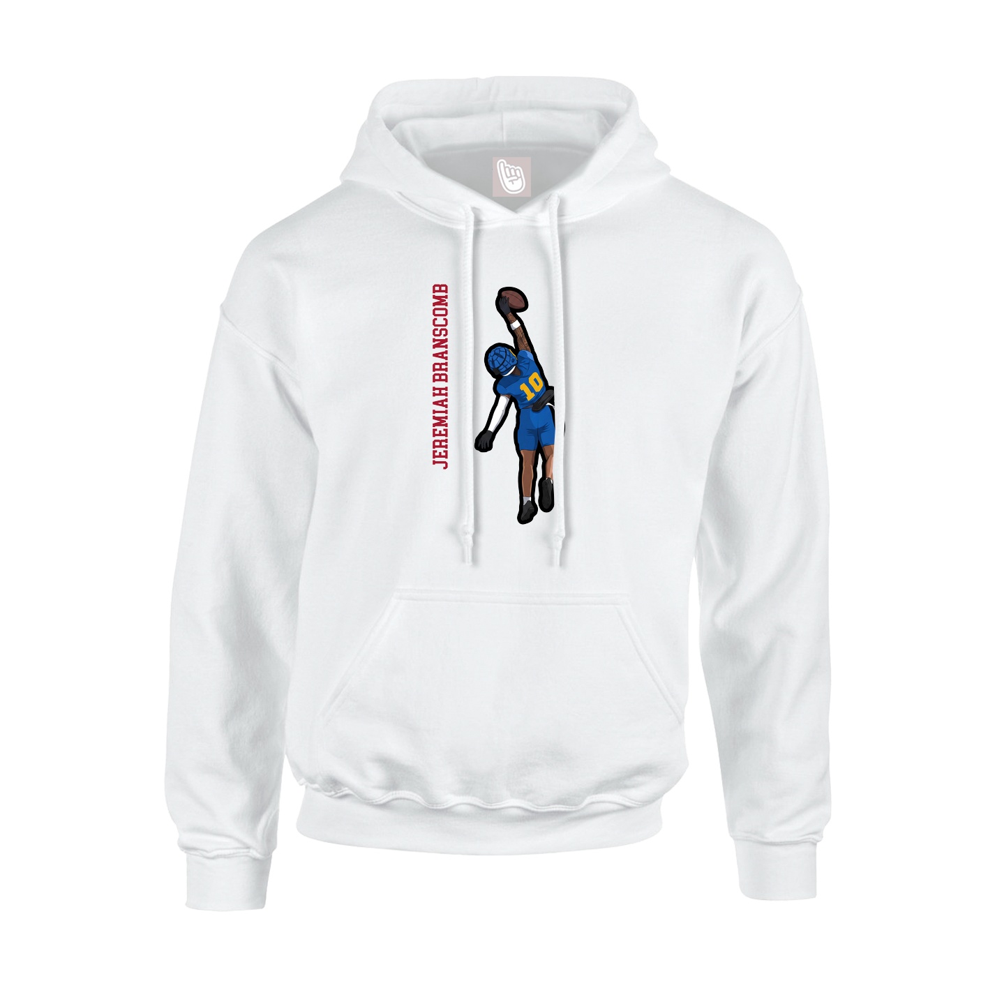 Hoodie — Name Vertical in White