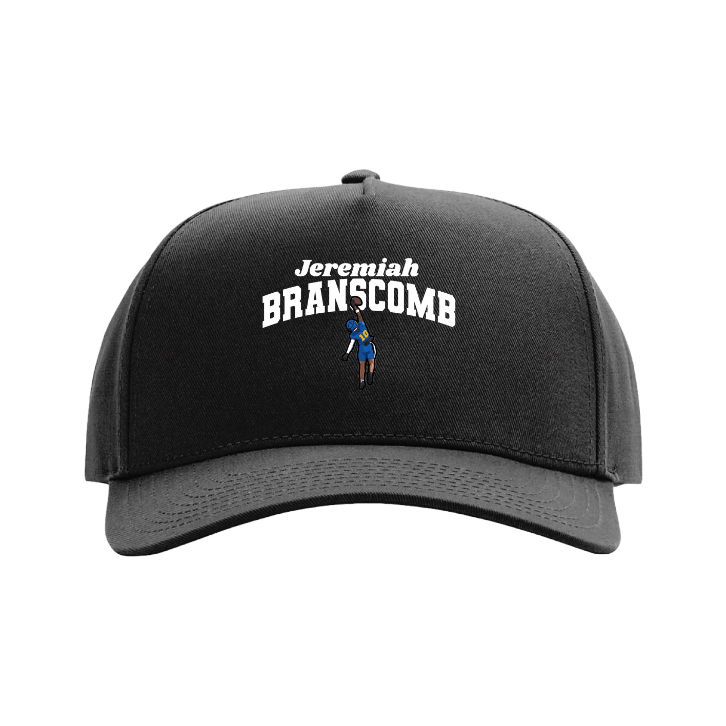 Full Fabric Five-Panel Champ Cap — Signature Arch in Black