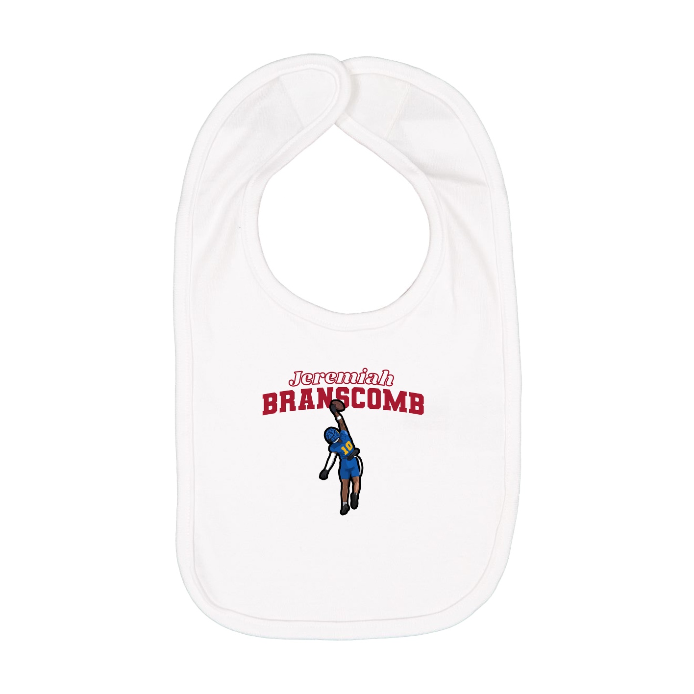 Infant Bib — Name Arch in White