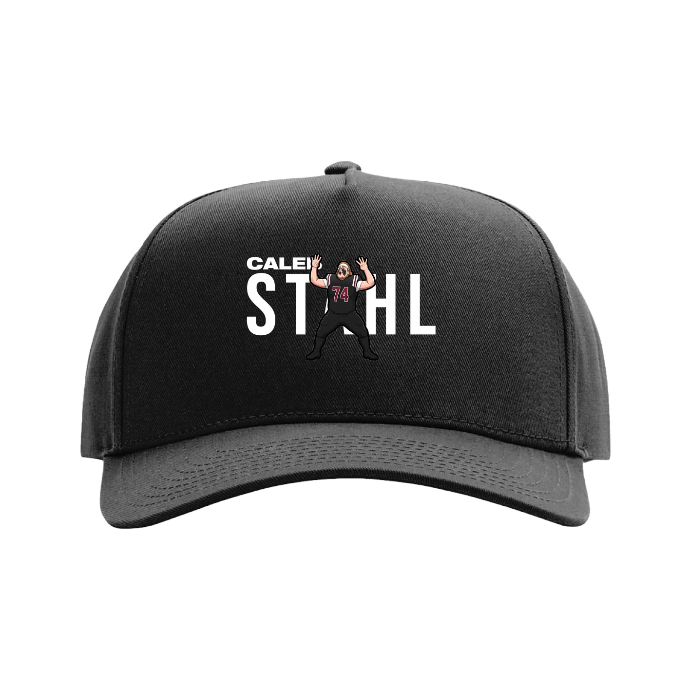 Full Fabric Five-Panel Champ Cap — Player Name in Black