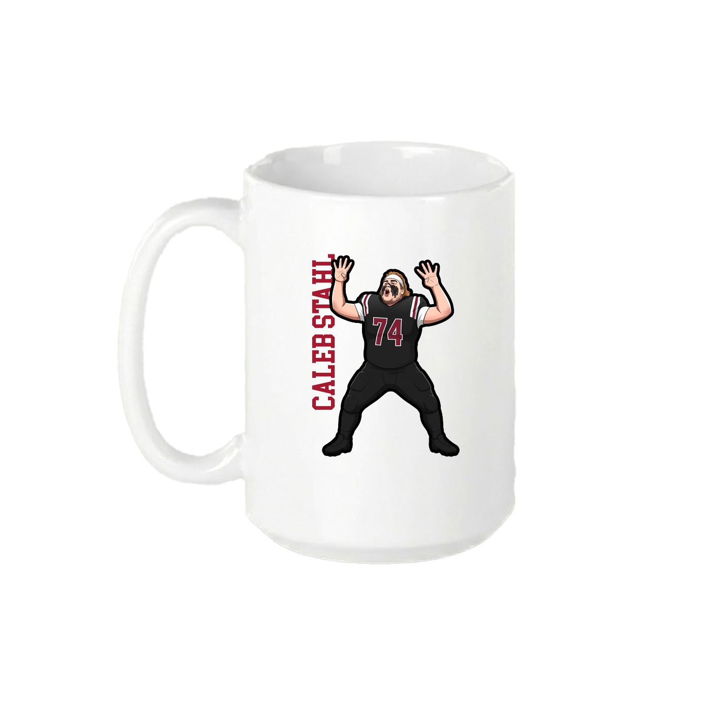 15oz Coffee Mug — Name Vertical in White