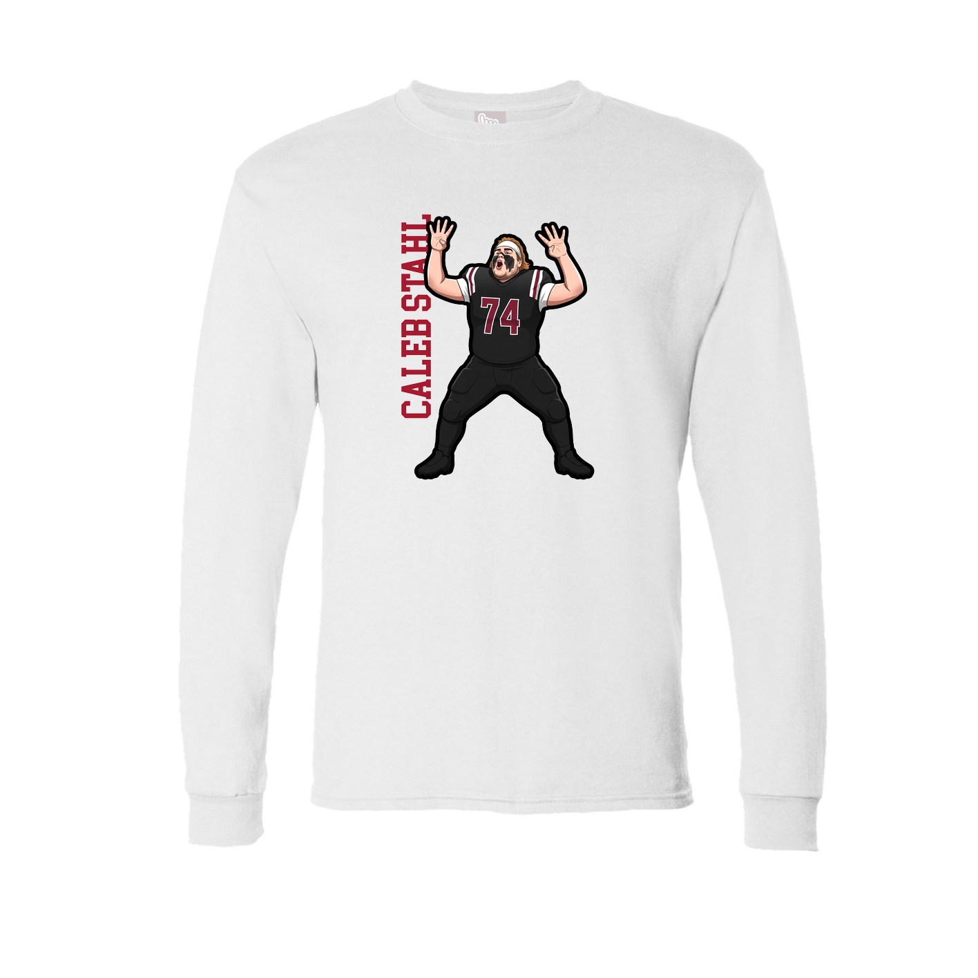 Long Sleeve Tee — Name Vertical in White