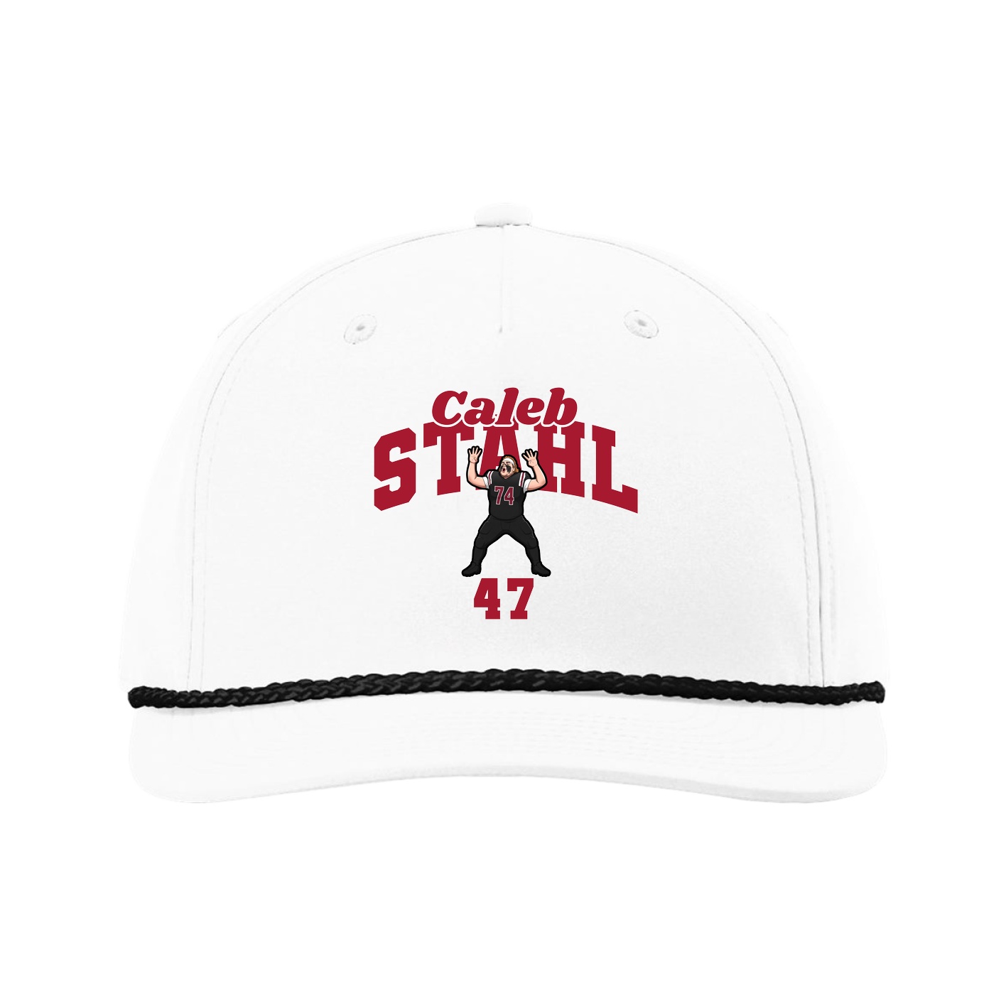 Five-Panel Classic Rope Cap — Signature Arch in White