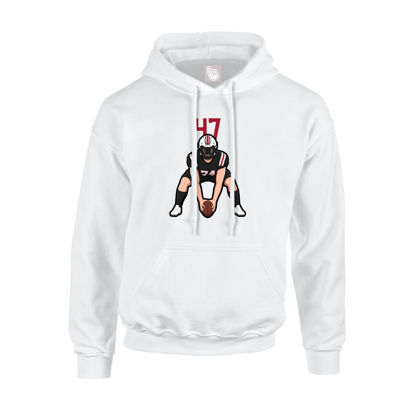 Youth Hoodie — Number Top in White