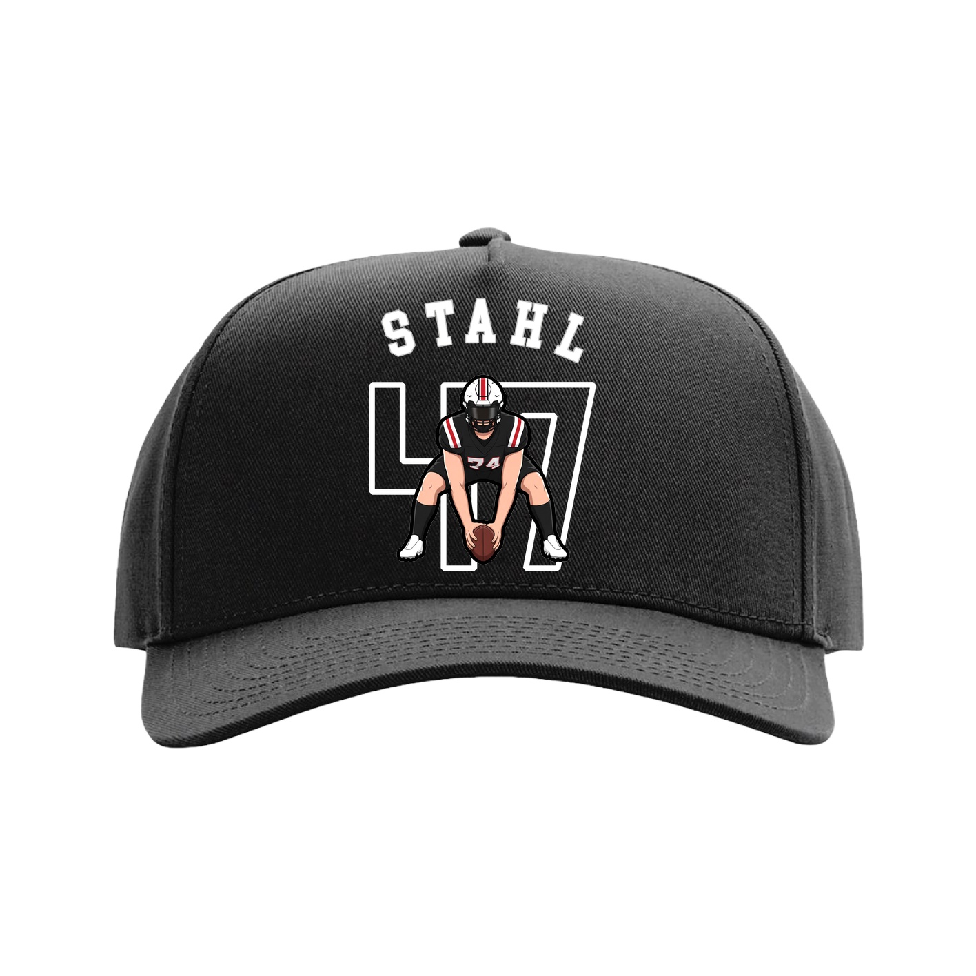 Full Fabric Five-Panel Champ Cap — Shirsey Arch in Black