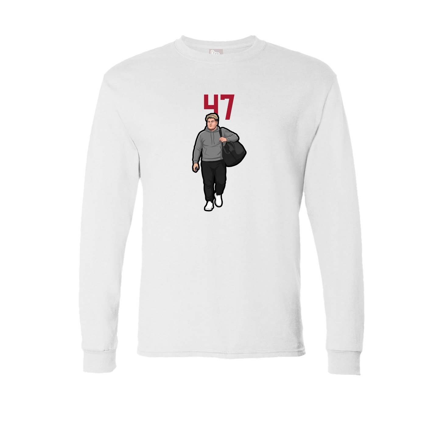 Long Sleeve Tee — Number Top in White