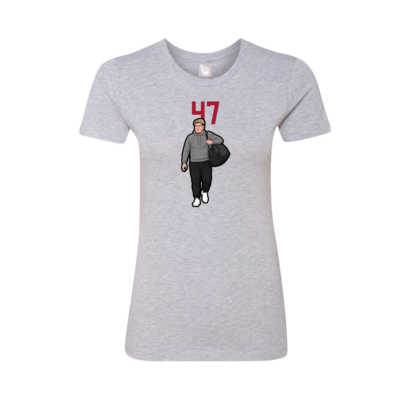 Fitted Women's Tee — Number Top in Grey
