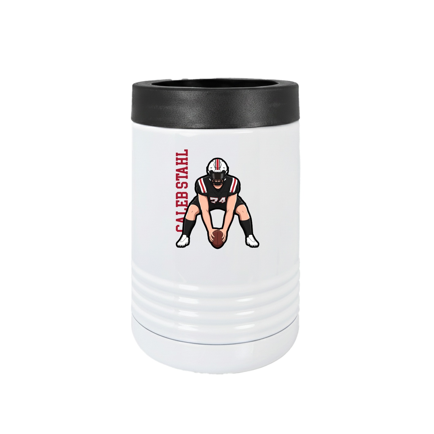 Beverage Holder — Name Vertical in White