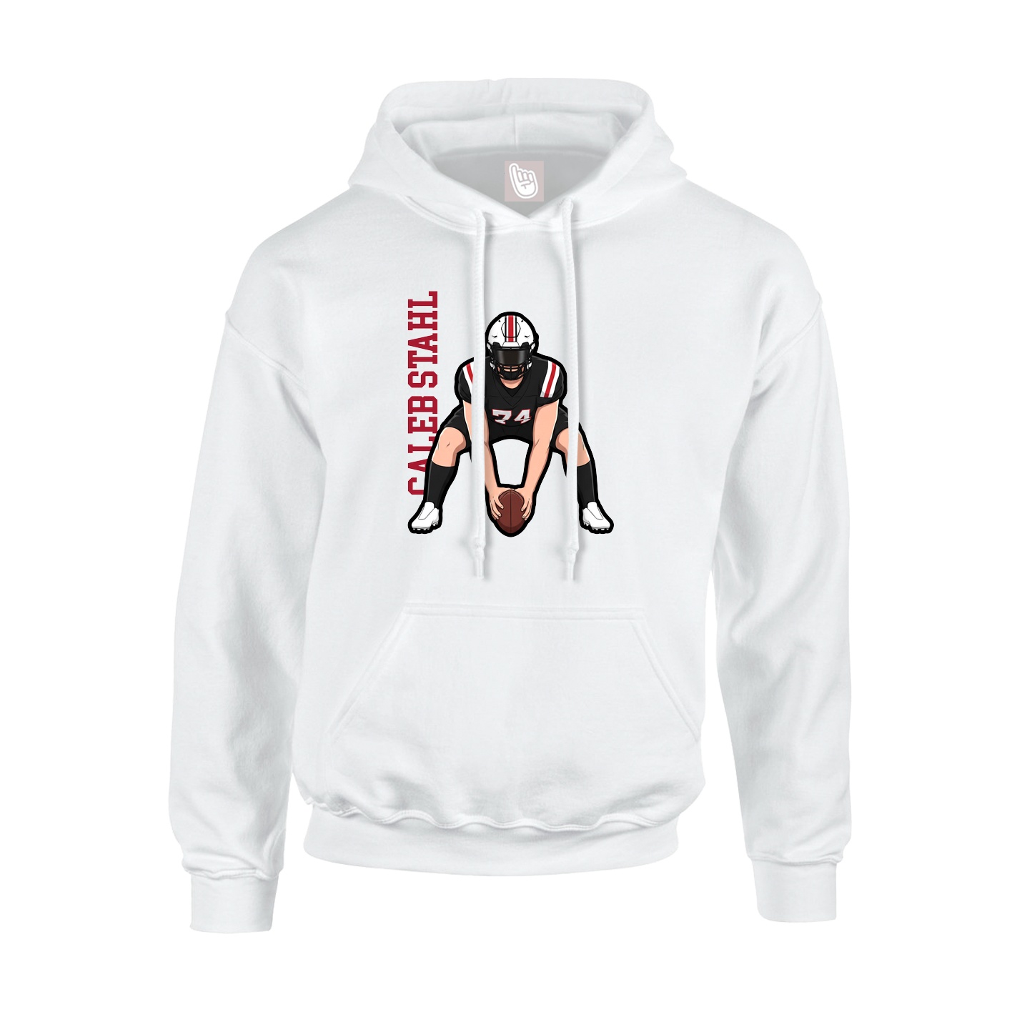 Hoodie — Name Vertical in White