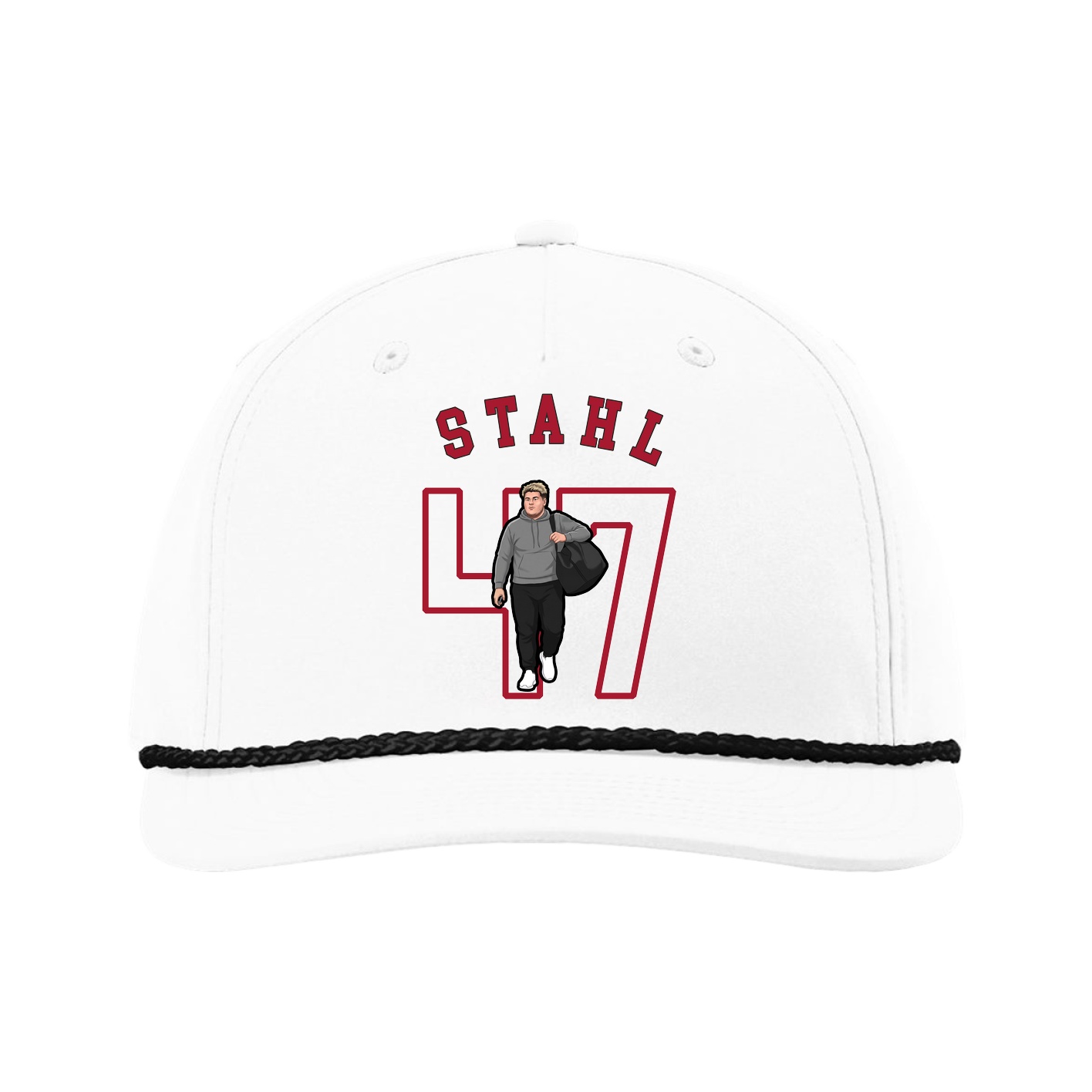 Five-Panel Classic Rope Cap — Shirsey Arch in White