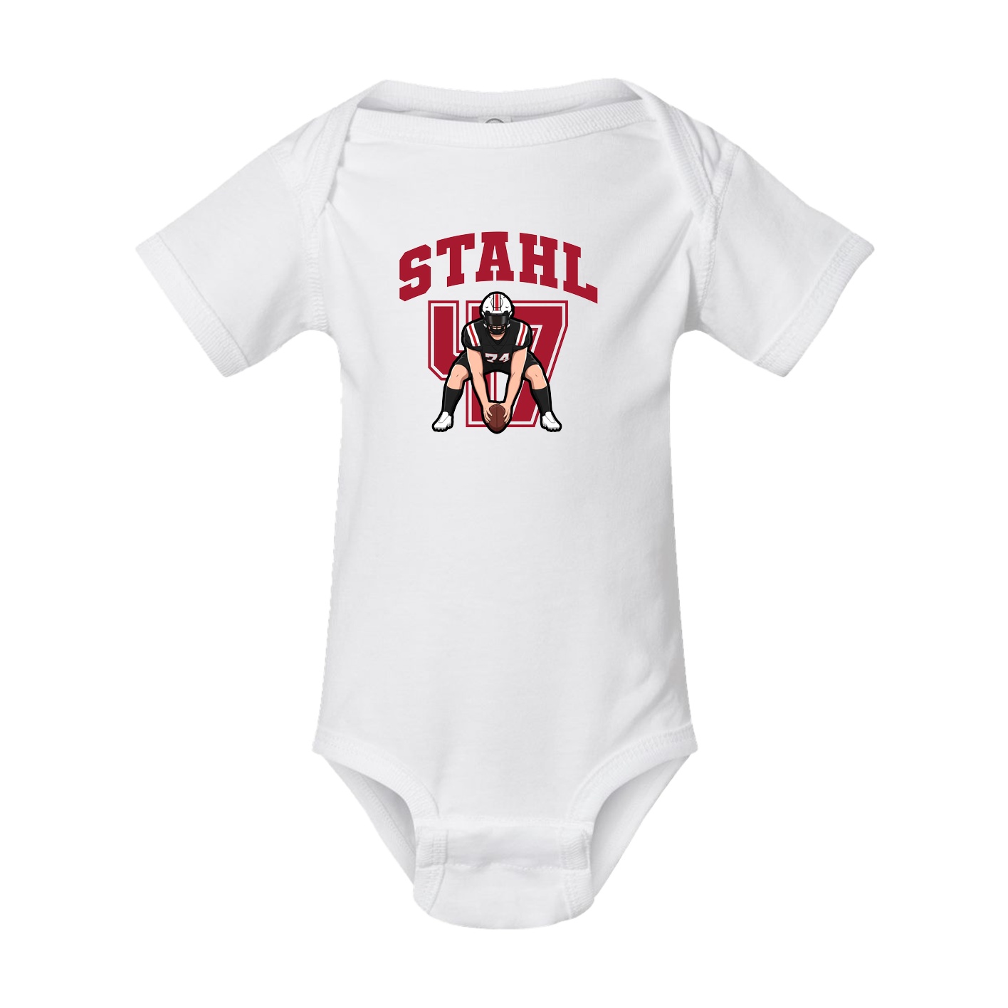 Baby Onesie — Number in White