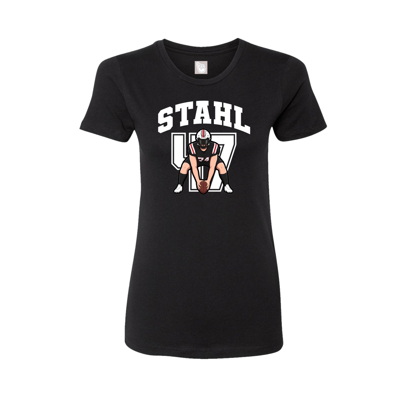 Fitted Women's Tee — Number in Black