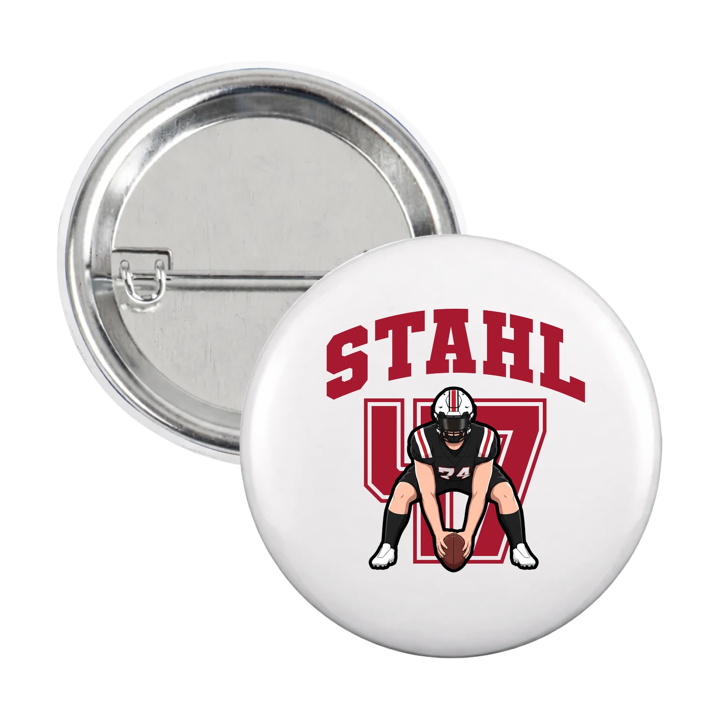 Game Day Button — Number in White