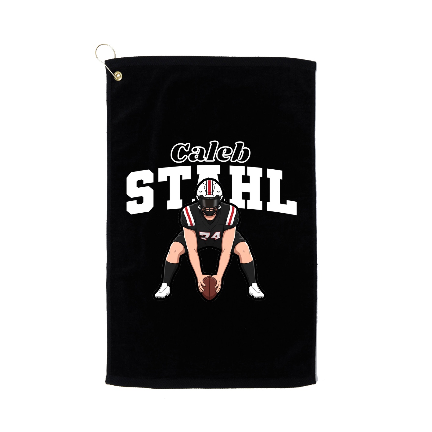 Golf Towel — Name Arch in Black