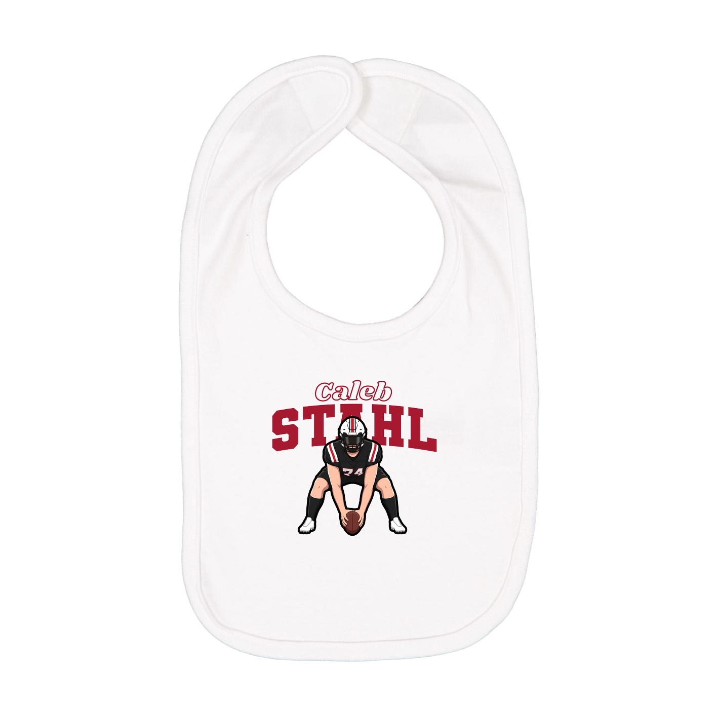 Infant Bib — Name Arch in White