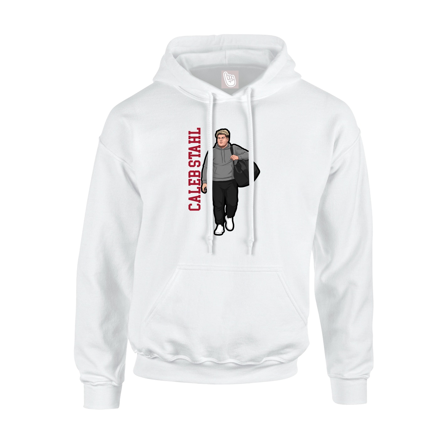 Youth Hoodie — Name Vertical in White