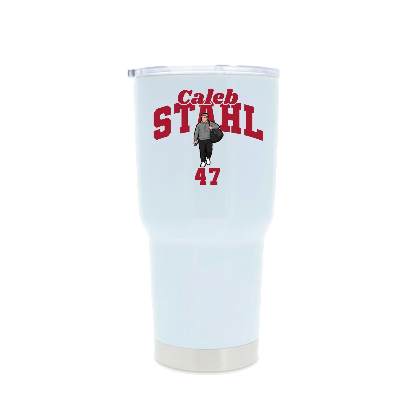 30oz Stainless Steel Tumbler — Signature Arch in White