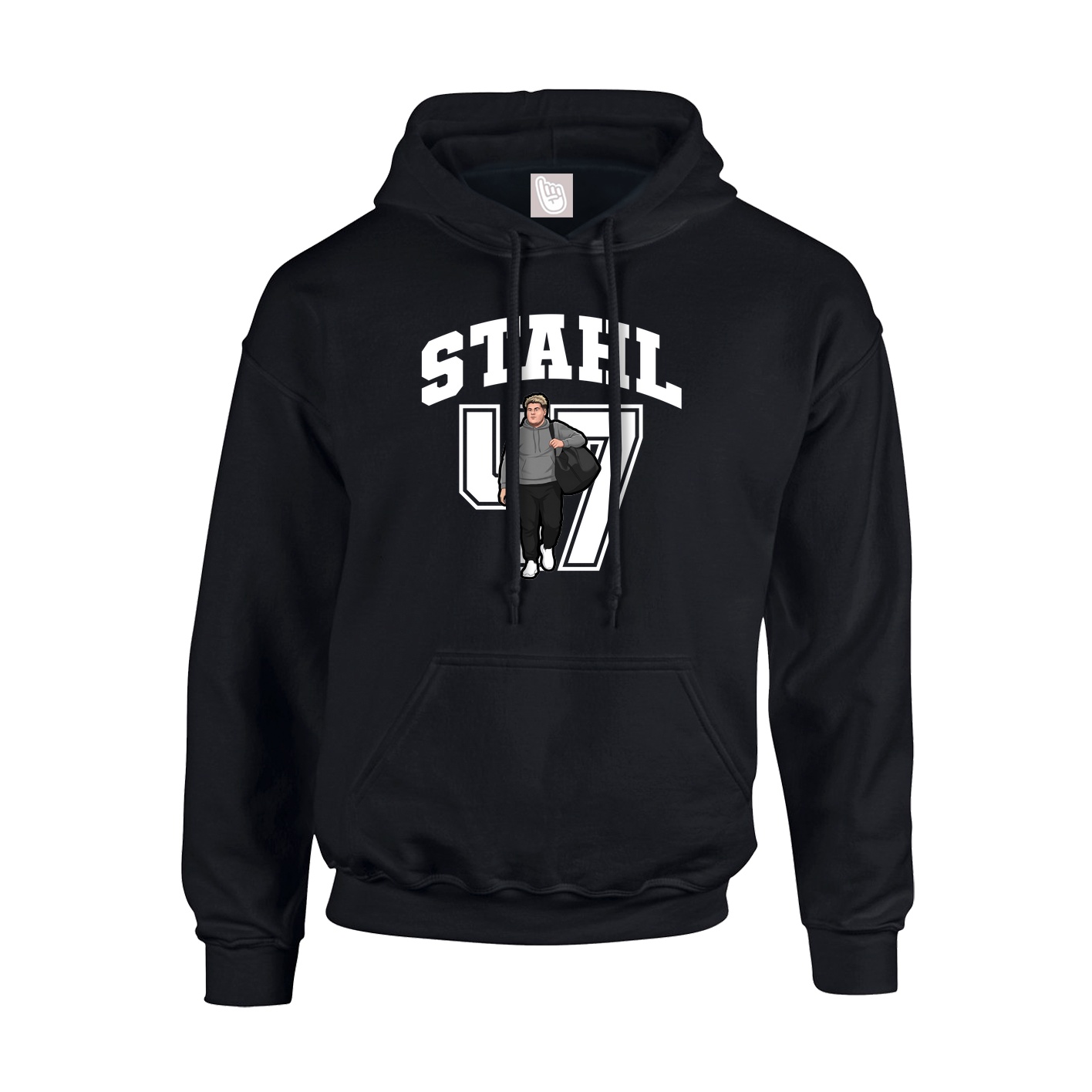 Youth Hoodie — Number in Black