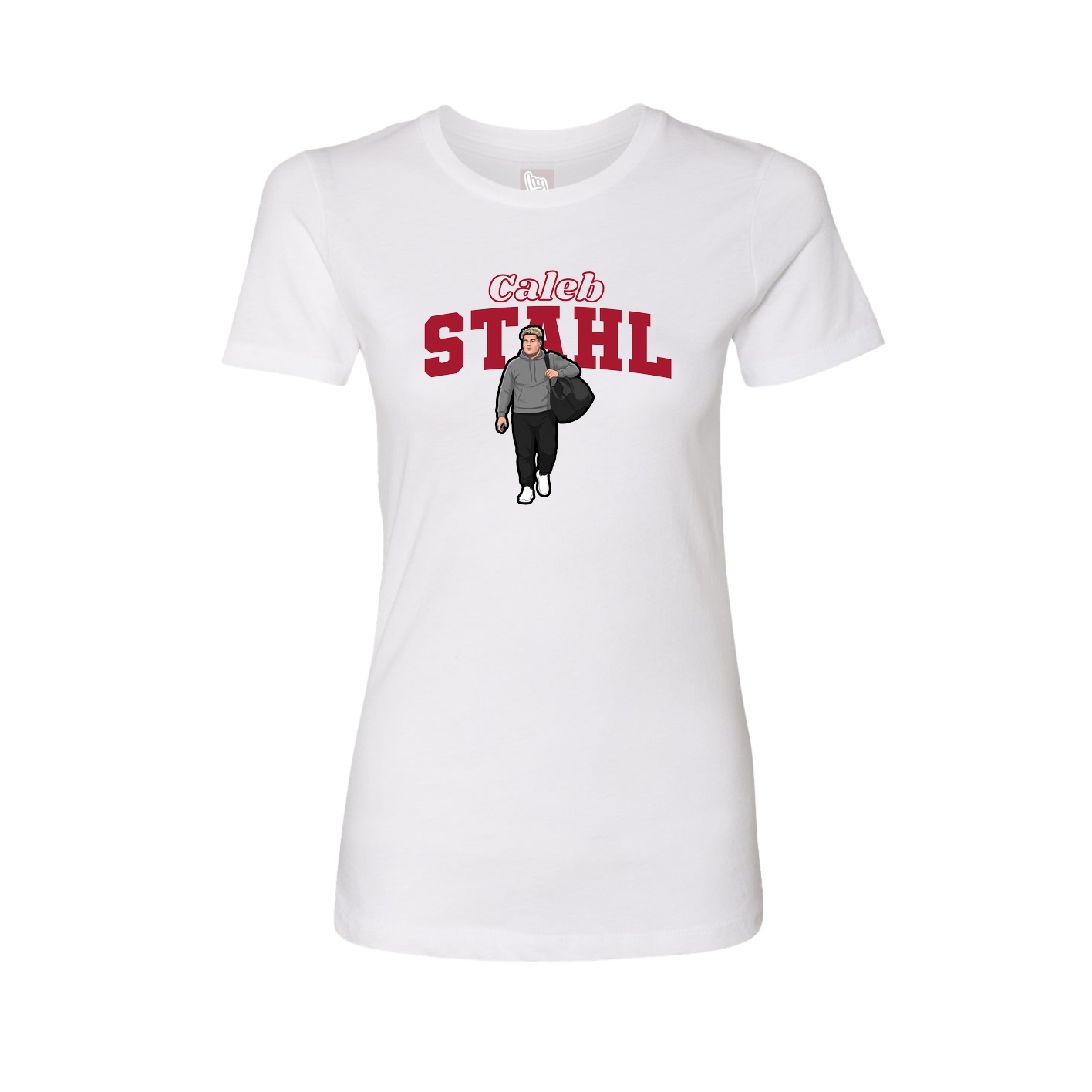 Fitted Women's Tee — Name Arch in White