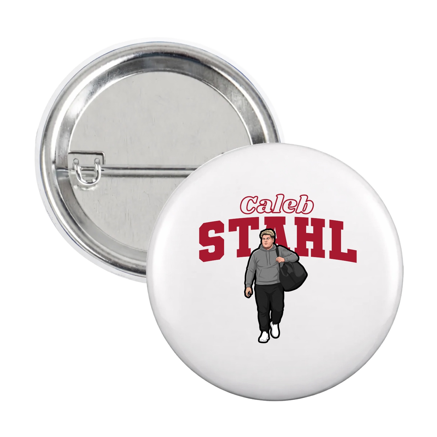 Game Day Button — Name Arch in White