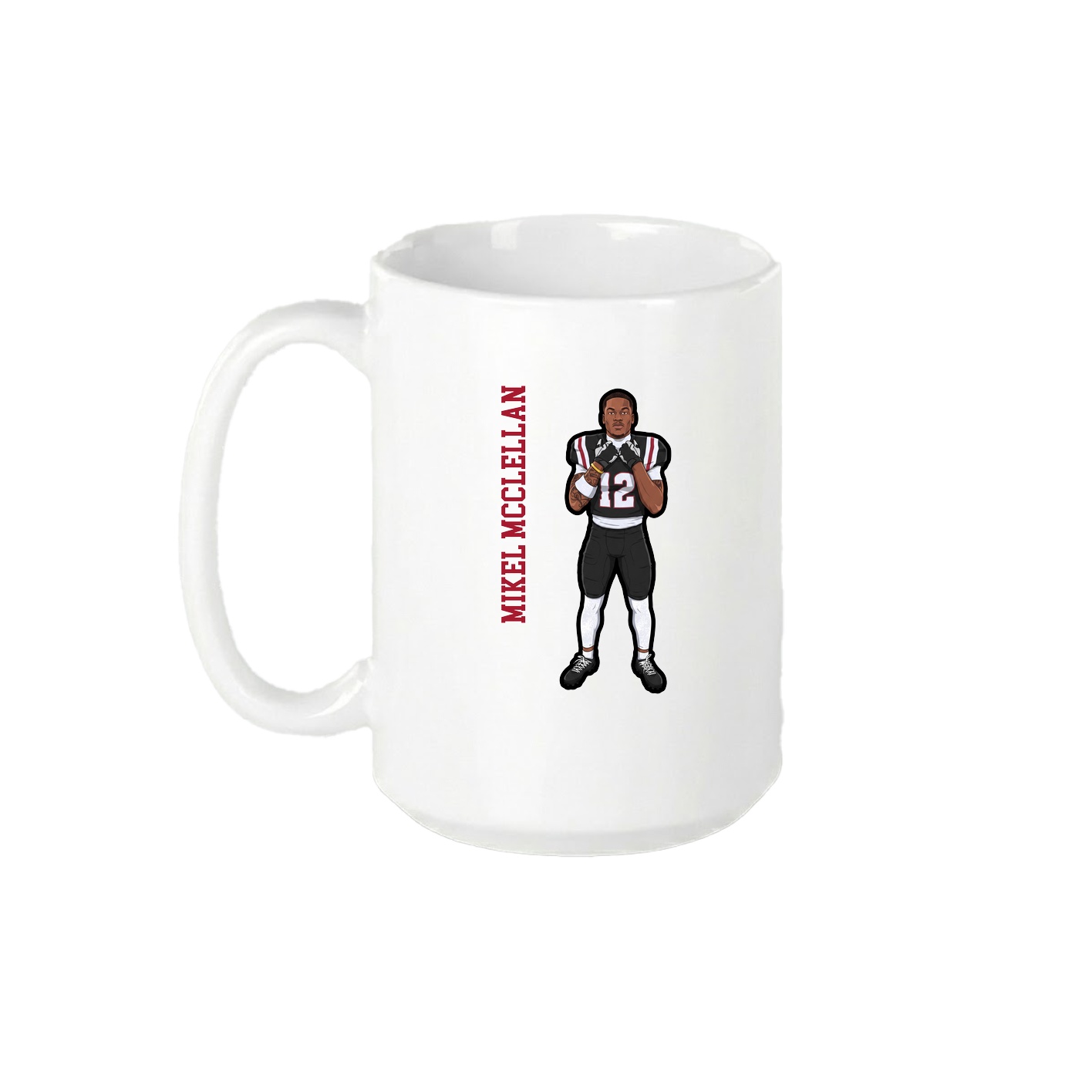 15oz Coffee Mug — Name Vertical in White