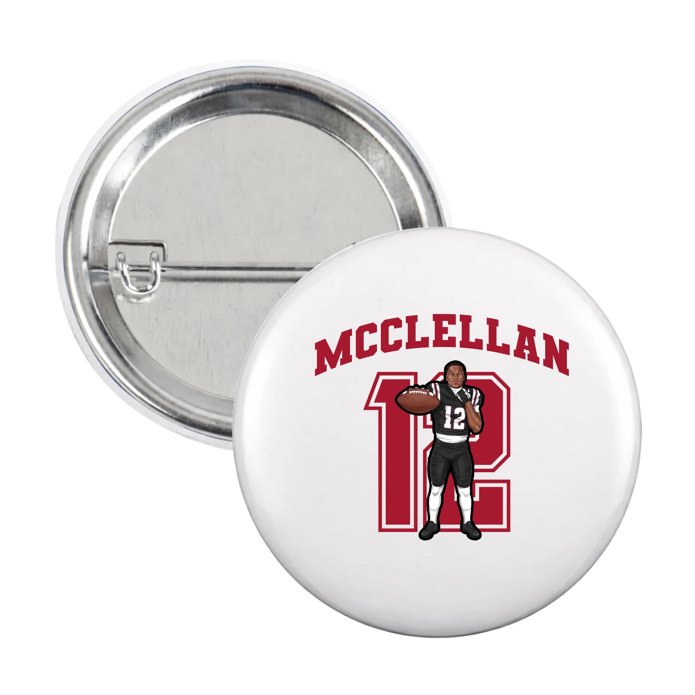 Game Day Button — Number in White