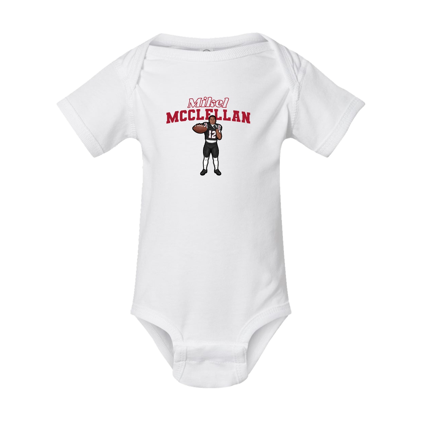 Baby Onesie — Name Arch in White