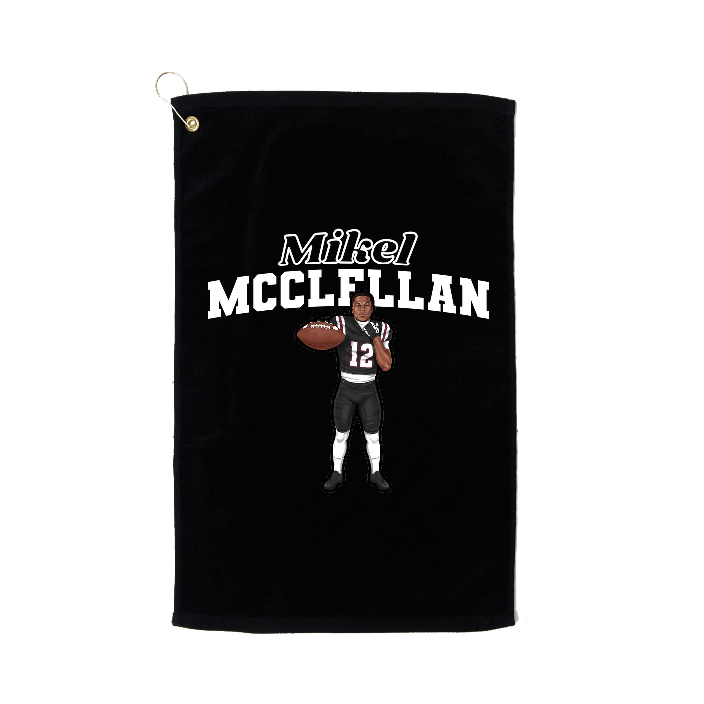 Golf Towel — Name Arch in Black