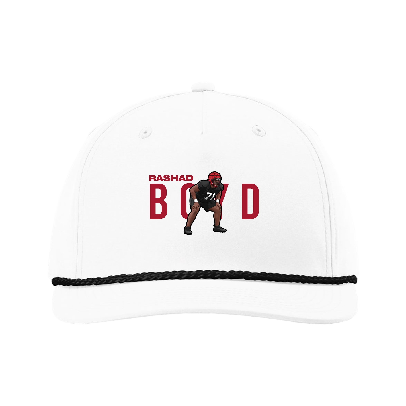 Five-Panel Classic Rope Cap — Player Name in White