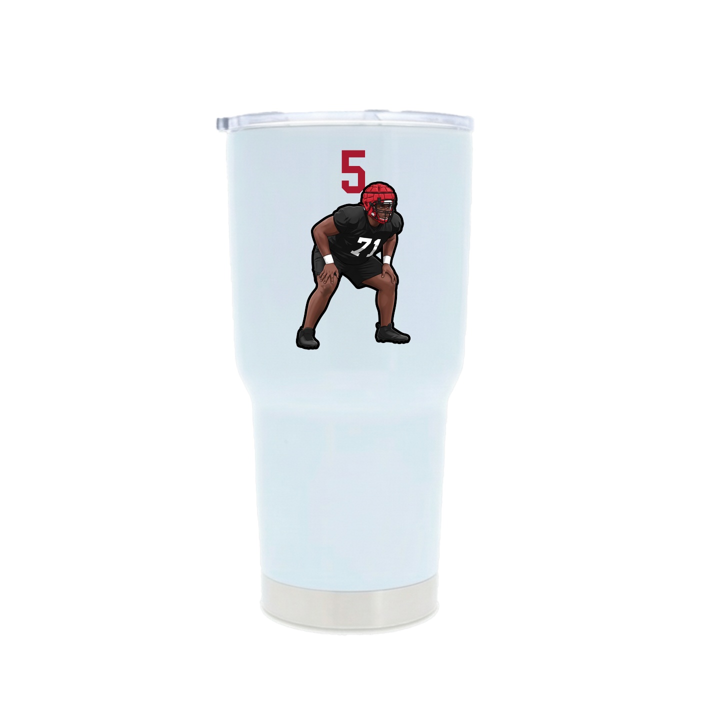 30oz Stainless Steel Tumbler — Number Top in White