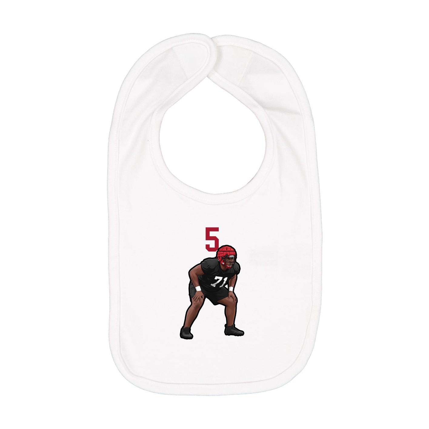 Infant Bib — Number Top in White