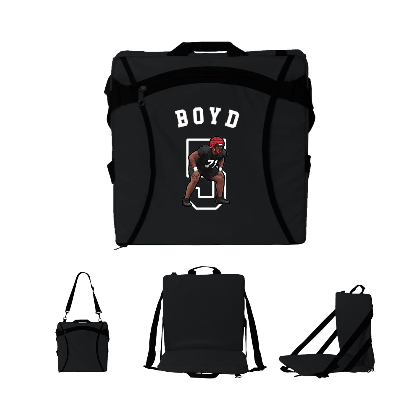 Folding Stadium Seat — Shirsey Arch in Black