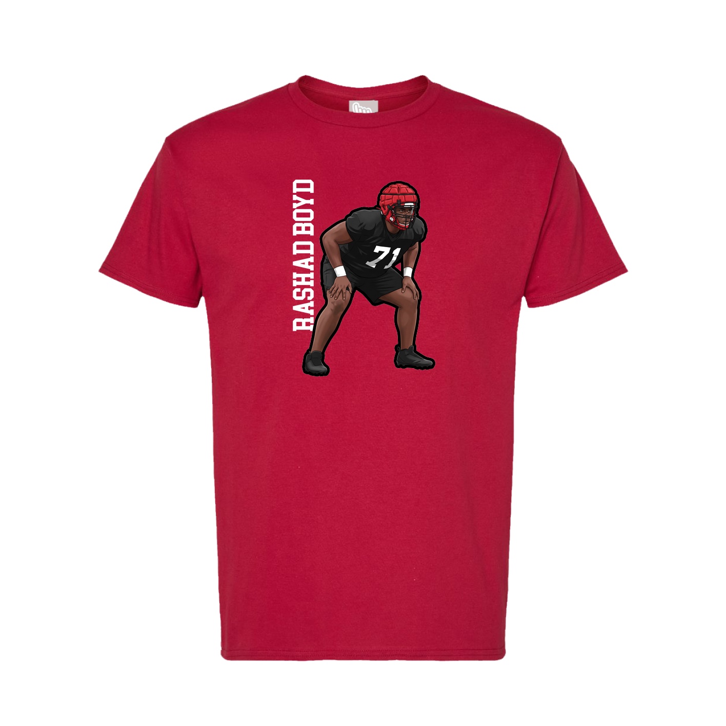 Tee — Name Vertical in Crimson